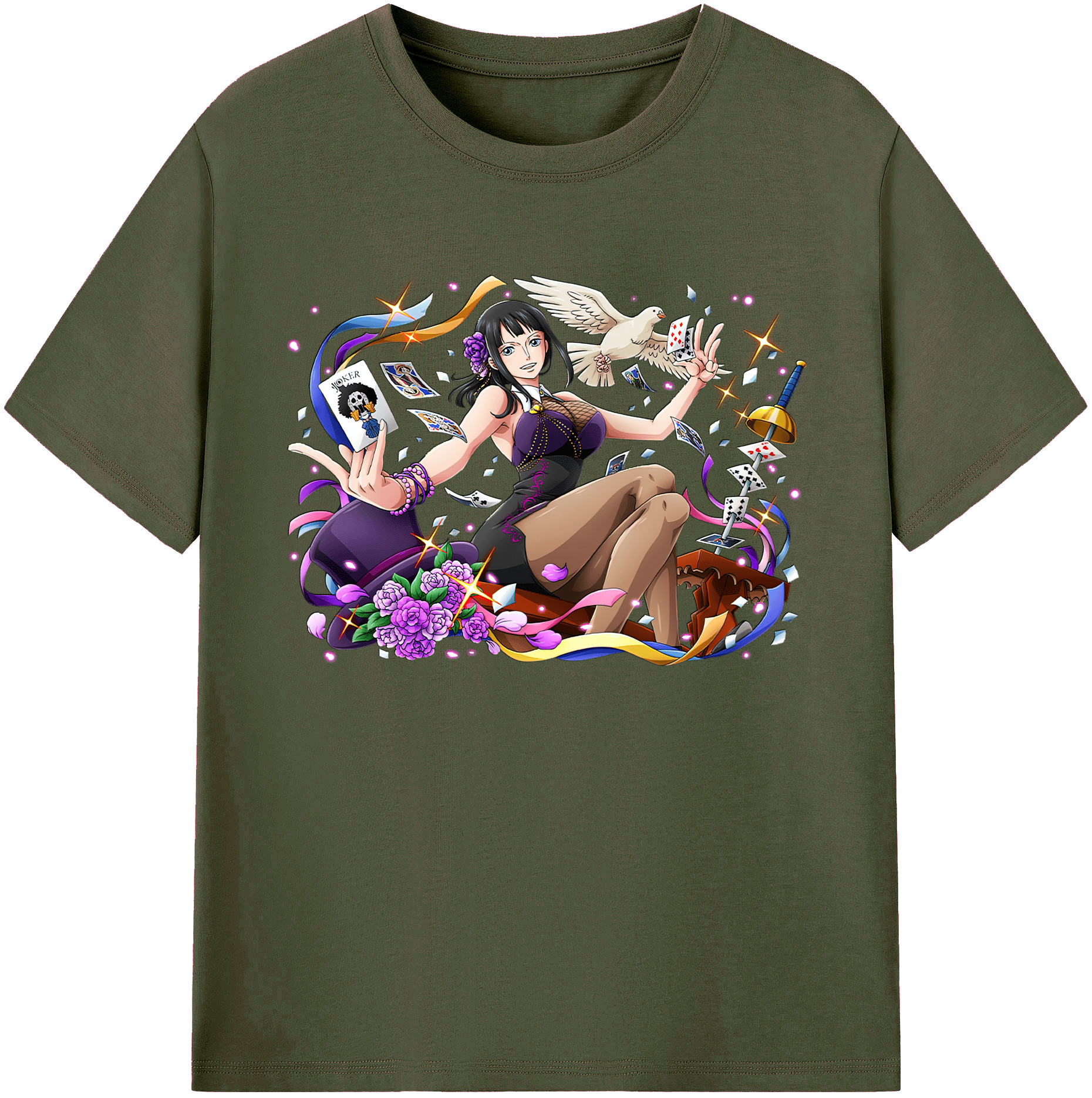 ワンピース ニコ・ロビン ONE PIECE Nico Robin 綿100％ メンズ半袖Tシャツ｜肌触りやわらか＆通気性